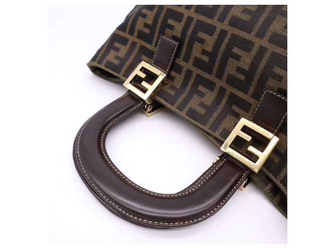 Fendi Zucca Tote Bag braun Leder und Canvas - Ansicht 7