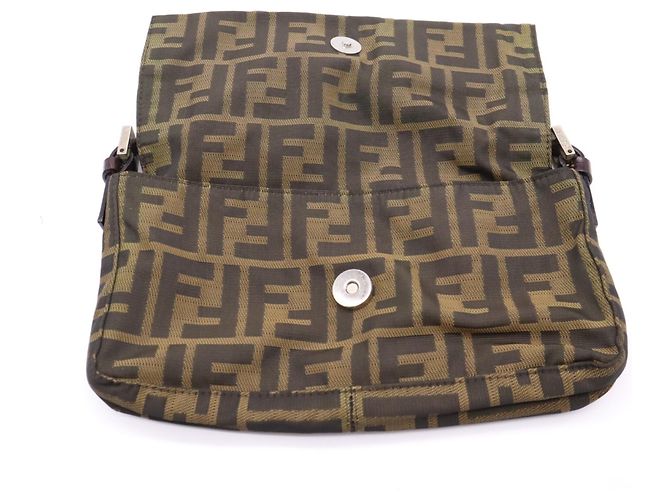 Mini borsa a tracolla Fendi Canvas Zucca - vista 14
