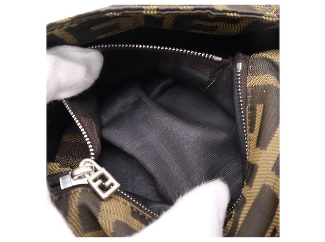 Mini borsa a tracolla Fendi Canvas Zucca - vista 16