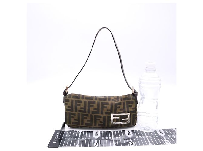 Mini borsa a tracolla Fendi Canvas Zucca - vista 3