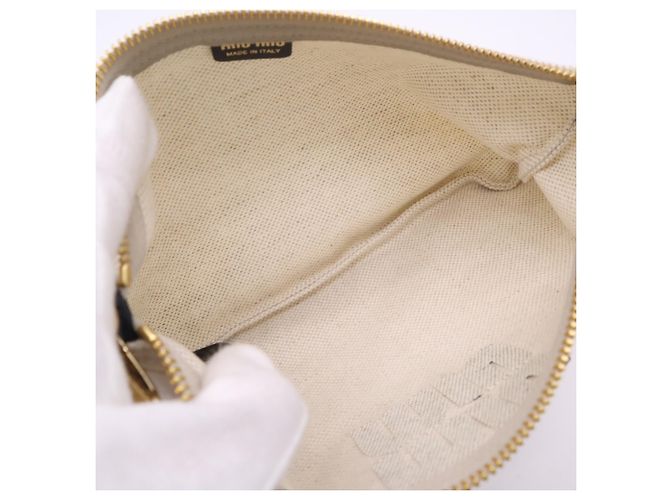Bolsa Miu Miu de algodão e linho preto e branco - vista 13
