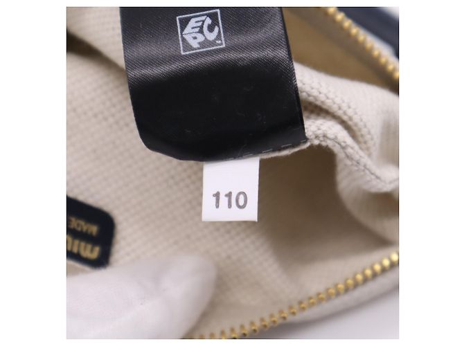 Bolsa Miu Miu de algodão e linho preto e branco - vista 15