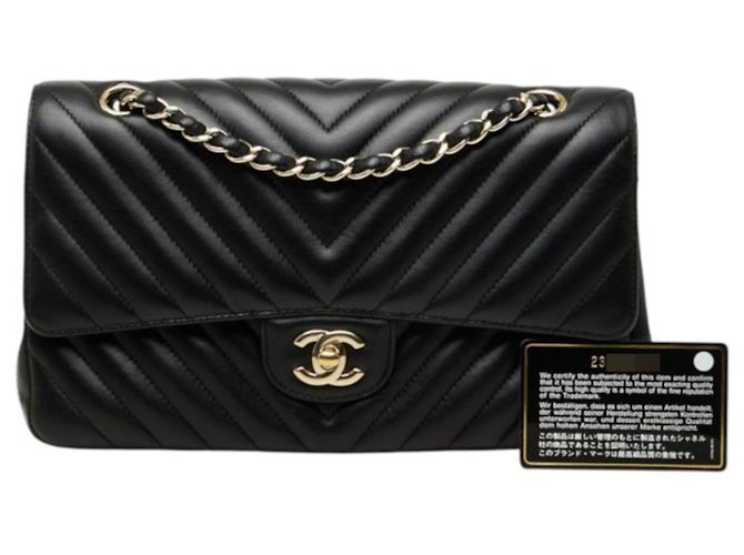 Chanel Chevron V-Stitch Double Flap Schultertasche - Ansicht 13
