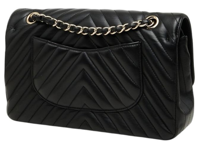 Chanel Chevron V-Stitch Double Flap Schultertasche - Ansicht 2