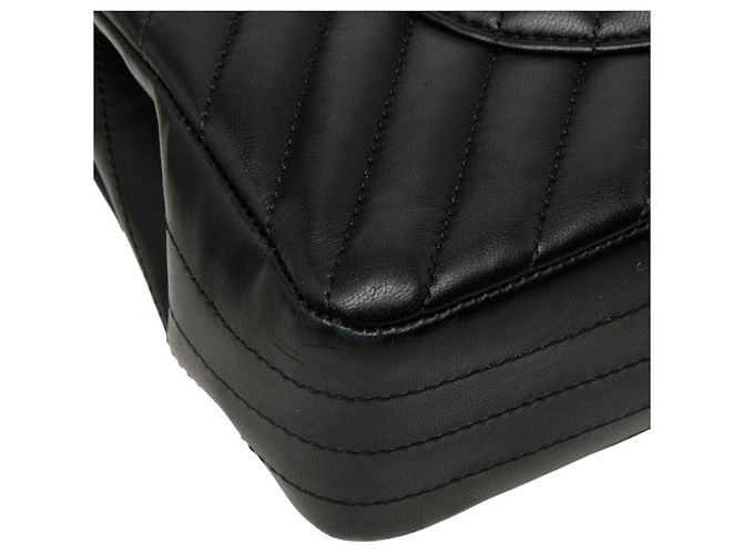 Chanel Chevron V-Stitch Double Flap Schultertasche - Ansicht 7