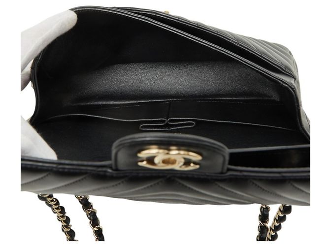 Chanel Chevron V-Stitch Double Flap Schultertasche - Ansicht 9