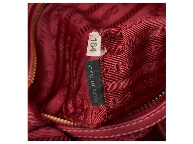 Sac à main Prada en cuir rose à une seule bandoulière - vue 11