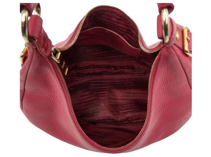 Sac à main Prada en cuir rose à une seule bandoulière - vue 8