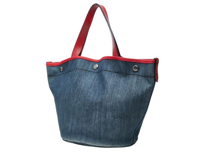 Bolso Tote Prada de denim y cuero - vista 2