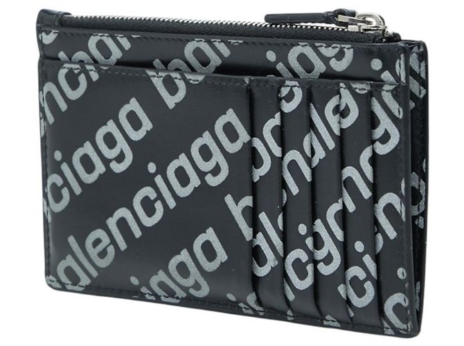 Tarjetero Balenciaga de piel negra - vista 2