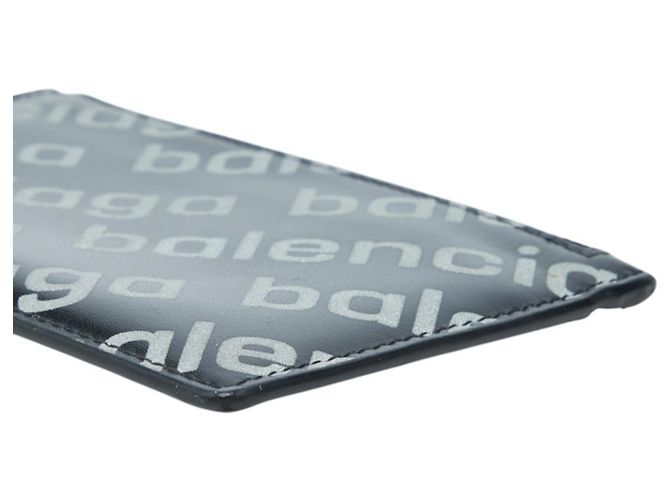 Tarjetero Balenciaga de piel negra - vista 4