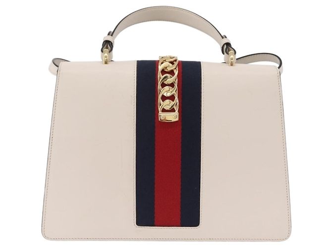 Gucci Sylvie Top Handle em couro bordado Medium - vista 2