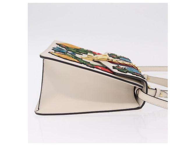 Gucci Sylvie Top Handle em couro bordado Medium - vista 3