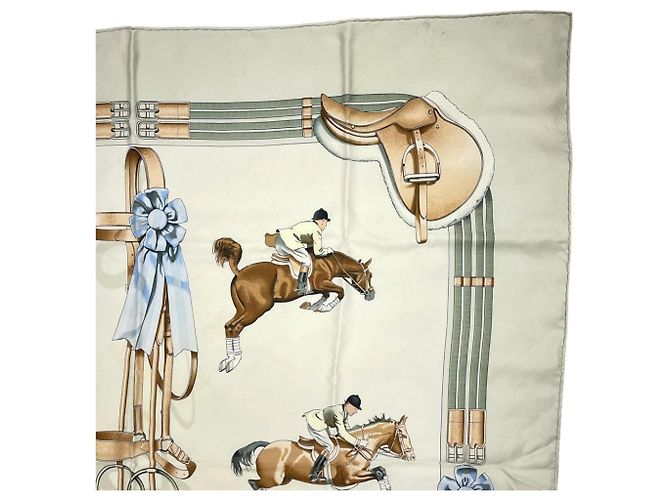 Foulard Hermès Jumping in seta multicolore - vista 4