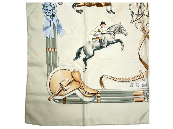 Foulard Hermès Jumping in seta multicolore - vista 5