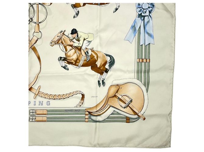 Foulard Hermès Jumping in seta multicolore - vista 6
