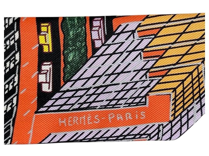 Hermès Foulard di seta HERMES Twilly Pantin City - vista 6