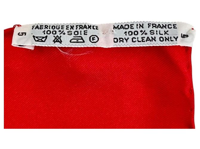 Hermès Hermes Carre 90 Schal aus roter Seide - Ansicht 10