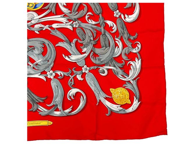 Hermès Hermes Carre 90 Schal aus roter Seide - Ansicht 4