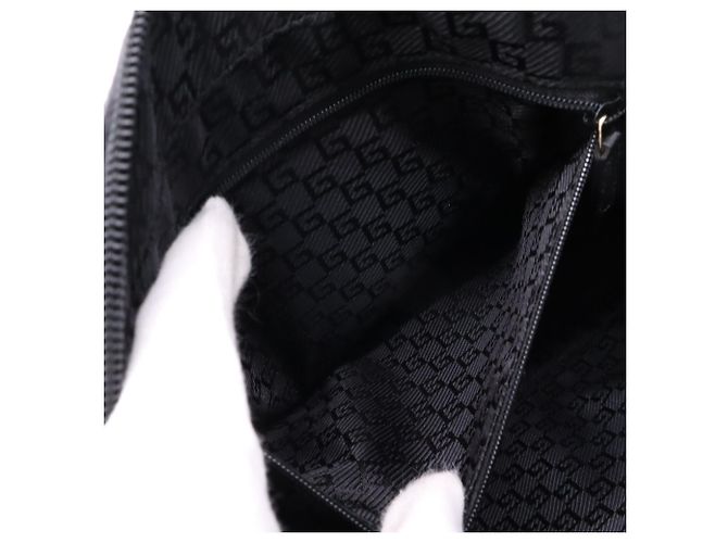 Borsa GUCCI G-logo Nera e Blu Navy Pelle e Tela - vista 16