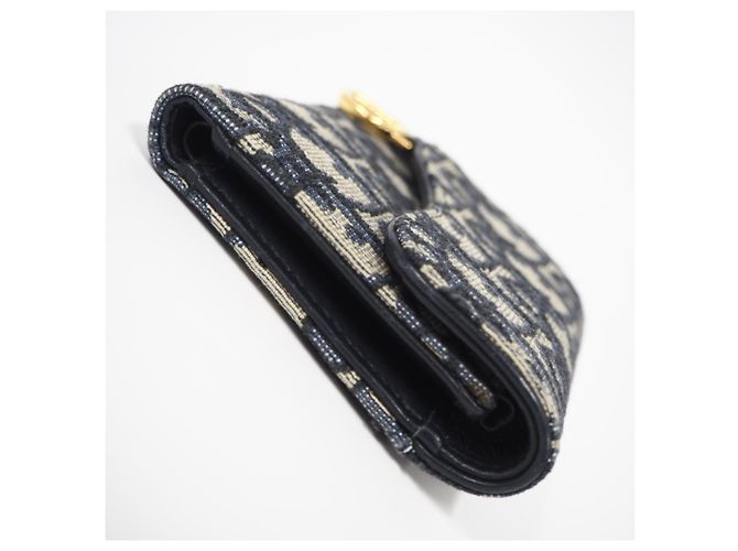 Cartera Lotus Saddle de jacquard Blue Oblique Christian Dior - vista 7