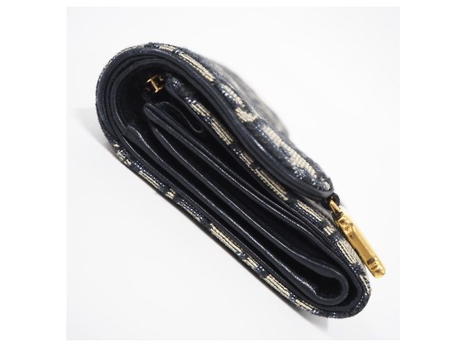Cartera Lotus Saddle de jacquard Blue Oblique Christian Dior - vista 8