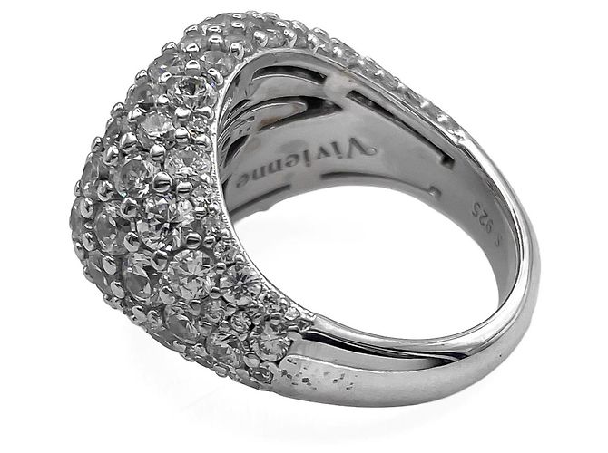 Anello Sigillo Vivienne Westwood Orb con Strass - vista 10