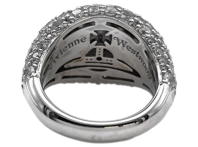 Anello Sigillo Vivienne Westwood Orb con Strass - vista 4