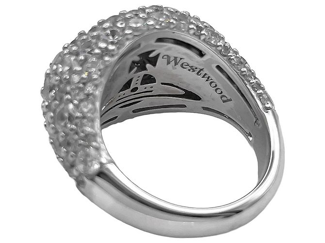 Anello Sigillo Vivienne Westwood Orb con Strass - vista 7