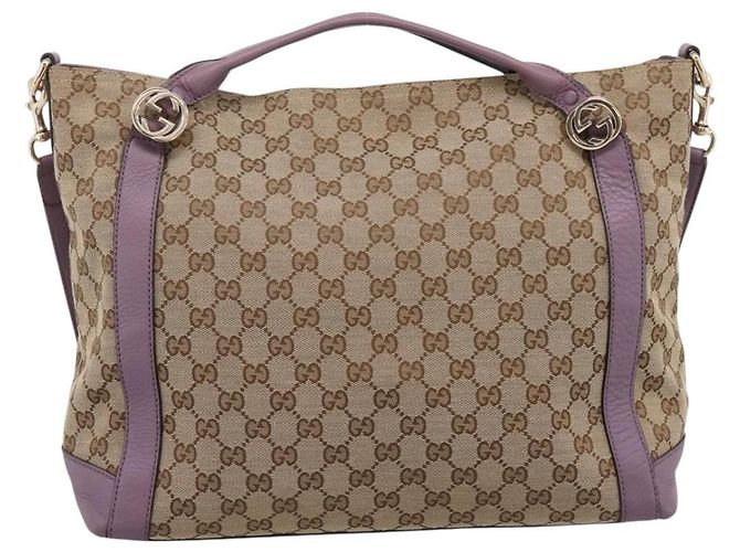 Gucci Schultertasche aus Canvas - Ansicht 2