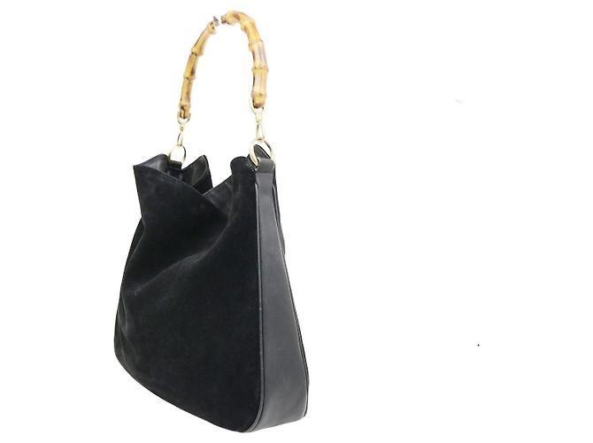 Gucci Vintage Bamboo Hobo Suede medium - vista 3