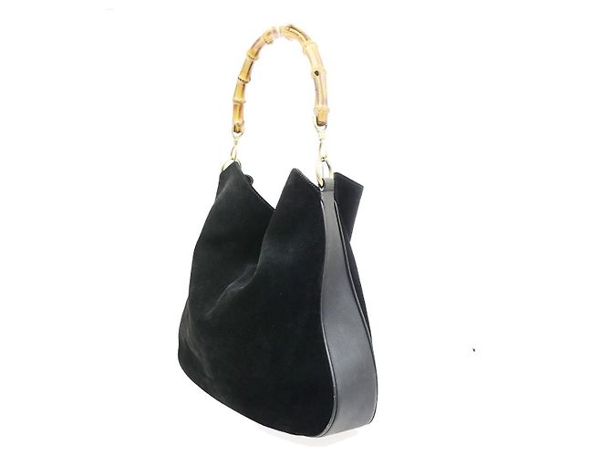 Gucci Vintage Bamboo Hobo Suede medium - vista 4