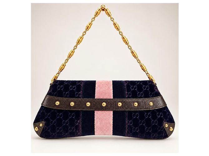 Bamboo Gucci Tom Ford Pochette XL Velluto e Horsebit - vista 2
