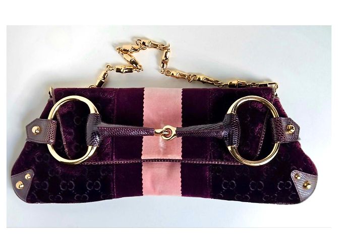 Bamboo Gucci Tom Ford Pochette XL Velluto e Horsebit - vista 4