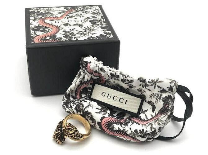 Gucci Tiger Head Ring mit farbigem Stein - Ansicht 7