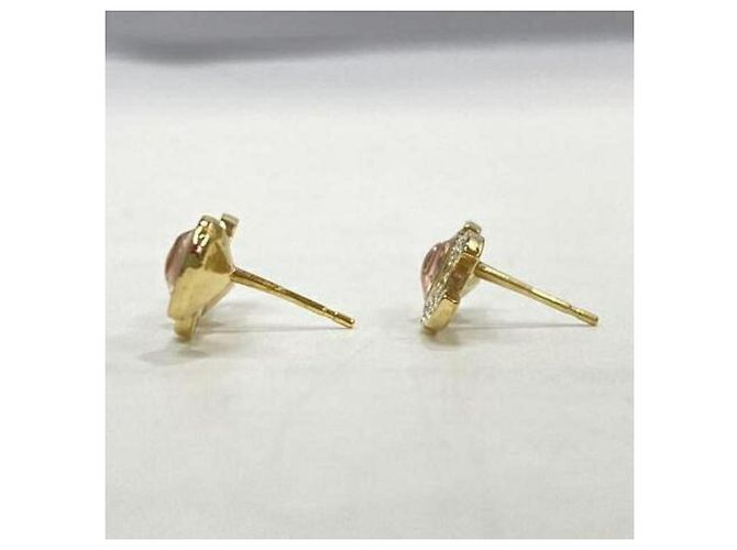 Pendientes de botón Chanel I Love Coco Gold - vista 3