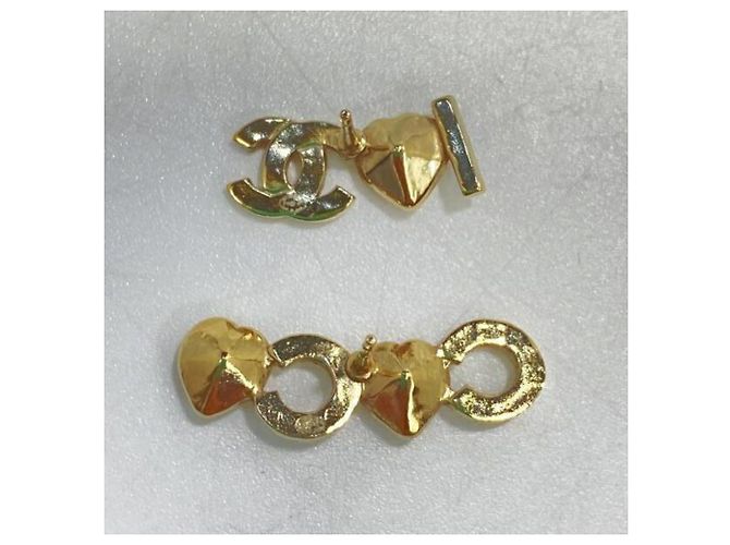 Pendientes de botón Chanel I Love Coco Gold - vista 4