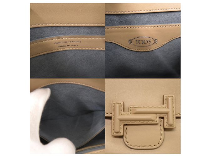 Tod's Double T Schultertasche aus Leder Beige - Ansicht 8