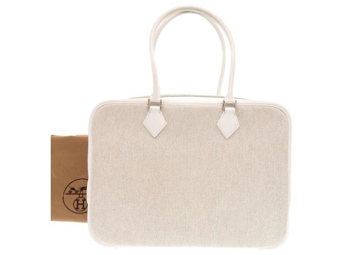 Hermès Borsa Hermes Plume 32 Courchevel Toile H - vista 2