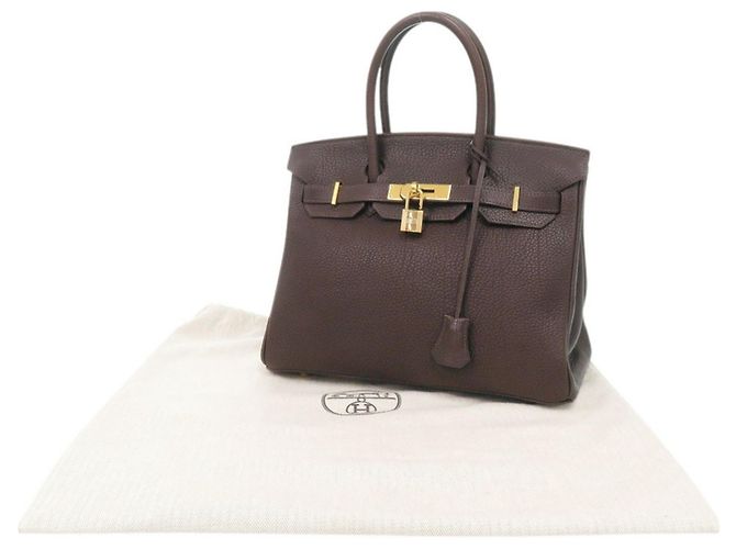 Hermès Borsa Hermes Birkin 30 Togo in Chocolate - vista 2