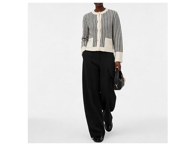 Christian Dior Strickjacke mit Hahnentrittmuster und Perlenbesatz - Ansicht 3