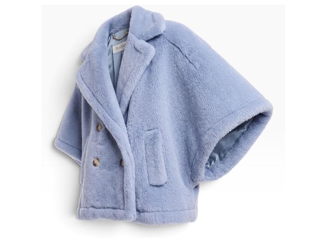 Max Mara Short Coat Teddy Wool Light Blue - view 2