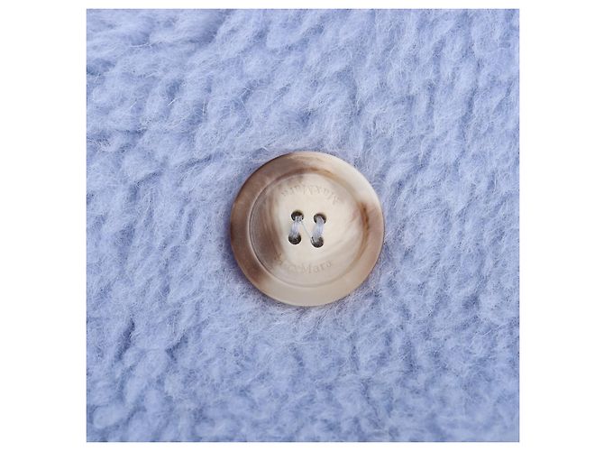 Max Mara Short Coat Teddy Wool Light Blue - view 7