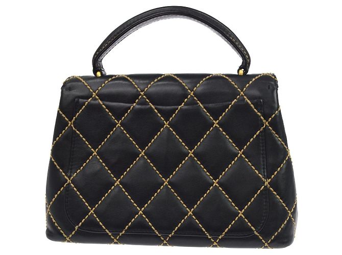 Chanel Surpique Classic Top Handle Flap Quilted Lambskin Small - vista 2