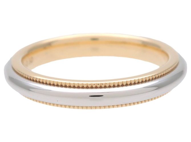 Tiffany & Co. Fascia Classic Milgrain Platino e Oro Giallo 18K EU 47 / US 4 - vista 2