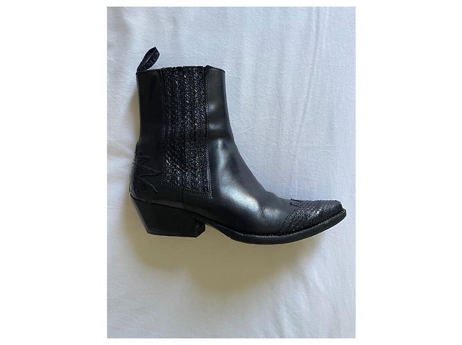 Botines Sartore de cuero negro - vista 11