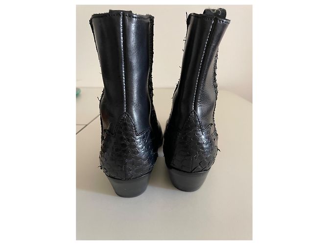 Botines Sartore de cuero negro - vista 3