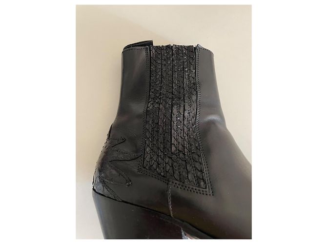 Botines Sartore de cuero negro - vista 4