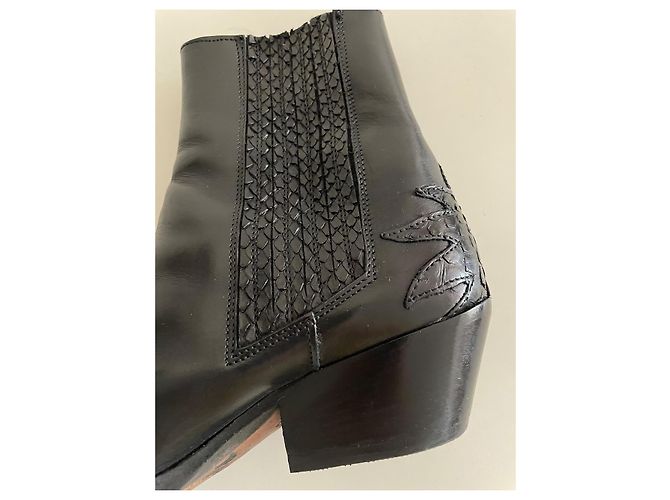 Botines Sartore de cuero negro - vista 8