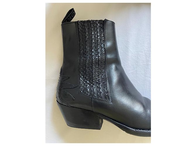 Botines Sartore de cuero negro - vista 9